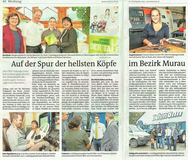 Helle Köpfe Tour, Murtaler Zeitung, November 2019
